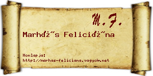 Marhás Feliciána névjegykártya